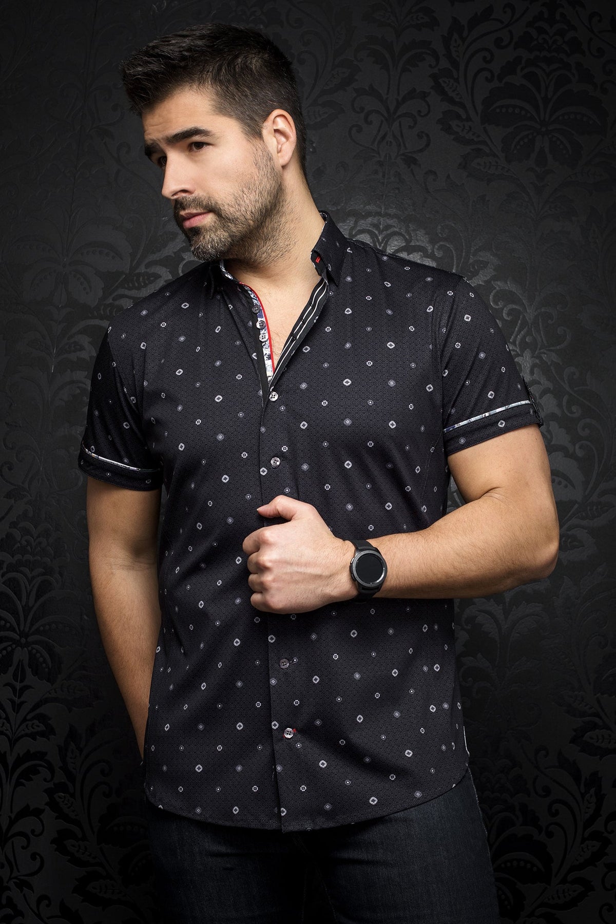 Chemise manches courtes pour homme par Au Noir | ODESSA (SS) black | Machemise.ca, inventaire complet de la marque Au Noir