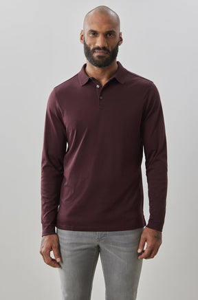 Polo honeycomb pour homme par Robert Barakett | Georgia RB01384 Cabernet | Machemise.ca, vêtements mode pour hommes