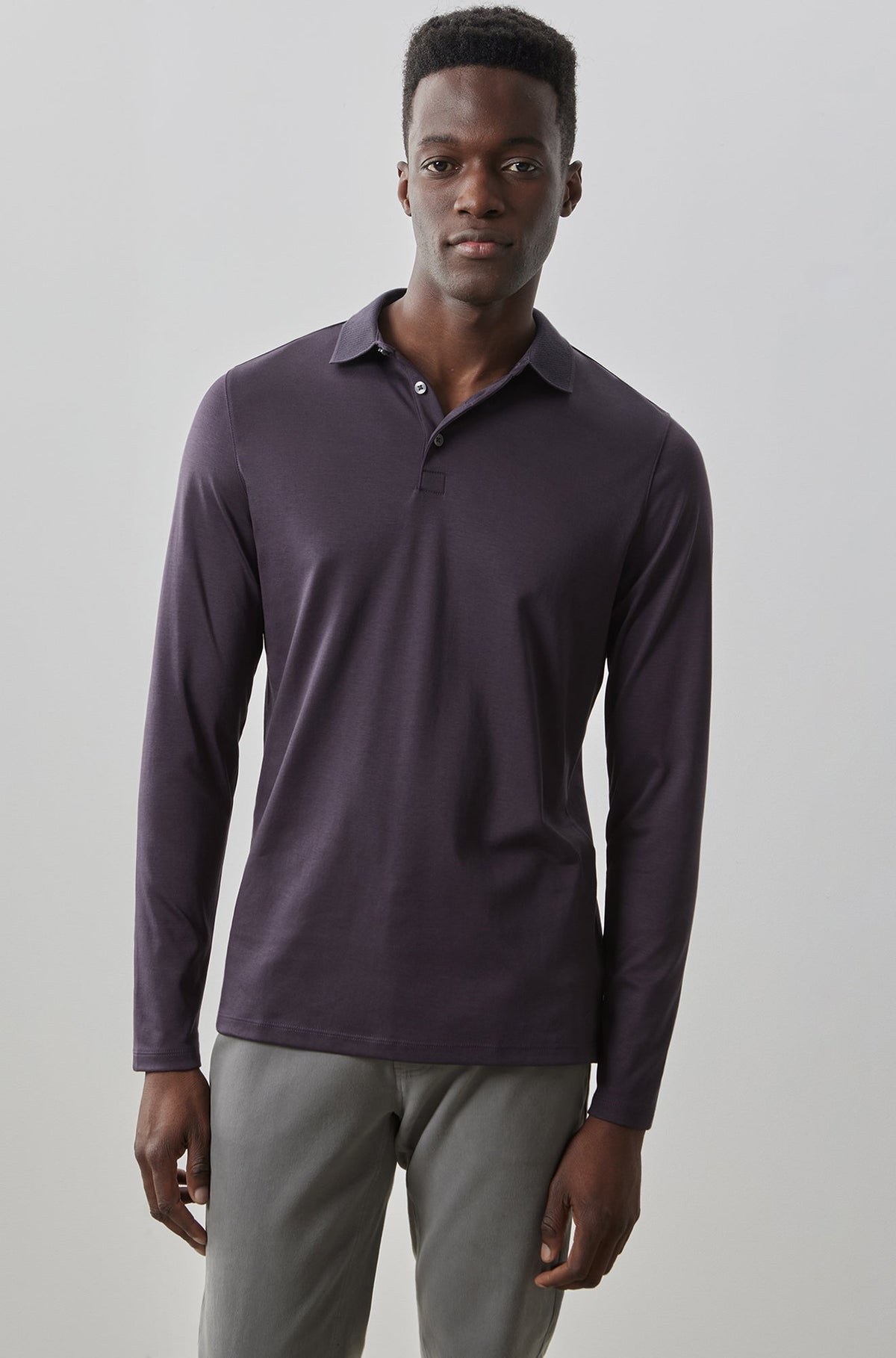 Polo honeycomb pour homme par Robert Barakett | Georgia RB01384 Aubergine | Machemise.ca, vêtements mode pour hommes