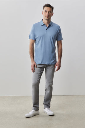 Polo honeycomb pour homme par Robert Barakett | Georgia RB11016 Bleu Colombe | Machemise.ca, vêtements mode pour hommes