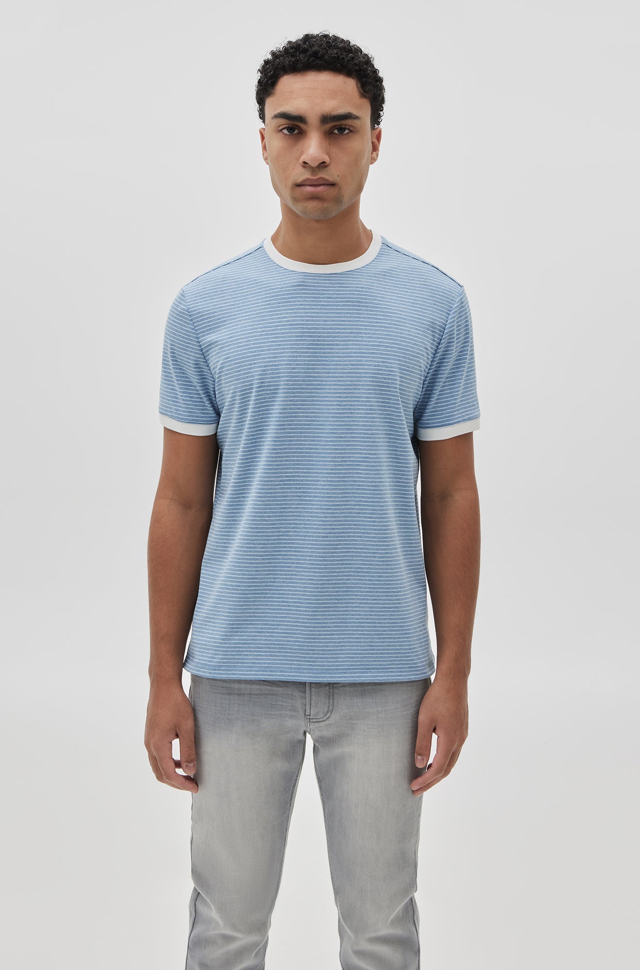 T-Shirt à rayure pour homme par Robert Barakett | RB31103/Reznik Bleu/Blue| Machemise.ca, vêtements mode pour hommes
