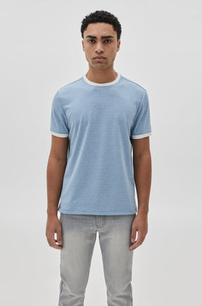 T-Shirt à rayure pour homme par Robert Barakett | RB31103/Reznik Bleu/Blue| Machemise.ca, vêtements mode pour hommes