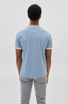 T-Shirt à rayure pour homme par Robert Barakett | RB31103/Reznik Bleu/Blue| Machemise.ca, vêtements mode pour hommes