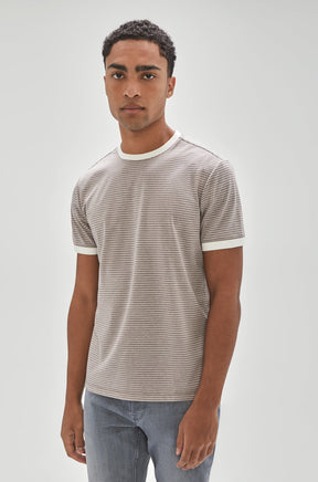 T-Shirt à rayure pour homme par Robert Barakett | RB31103/Reznik Gris/Grey| Machemise.ca, vêtements mode pour hommes