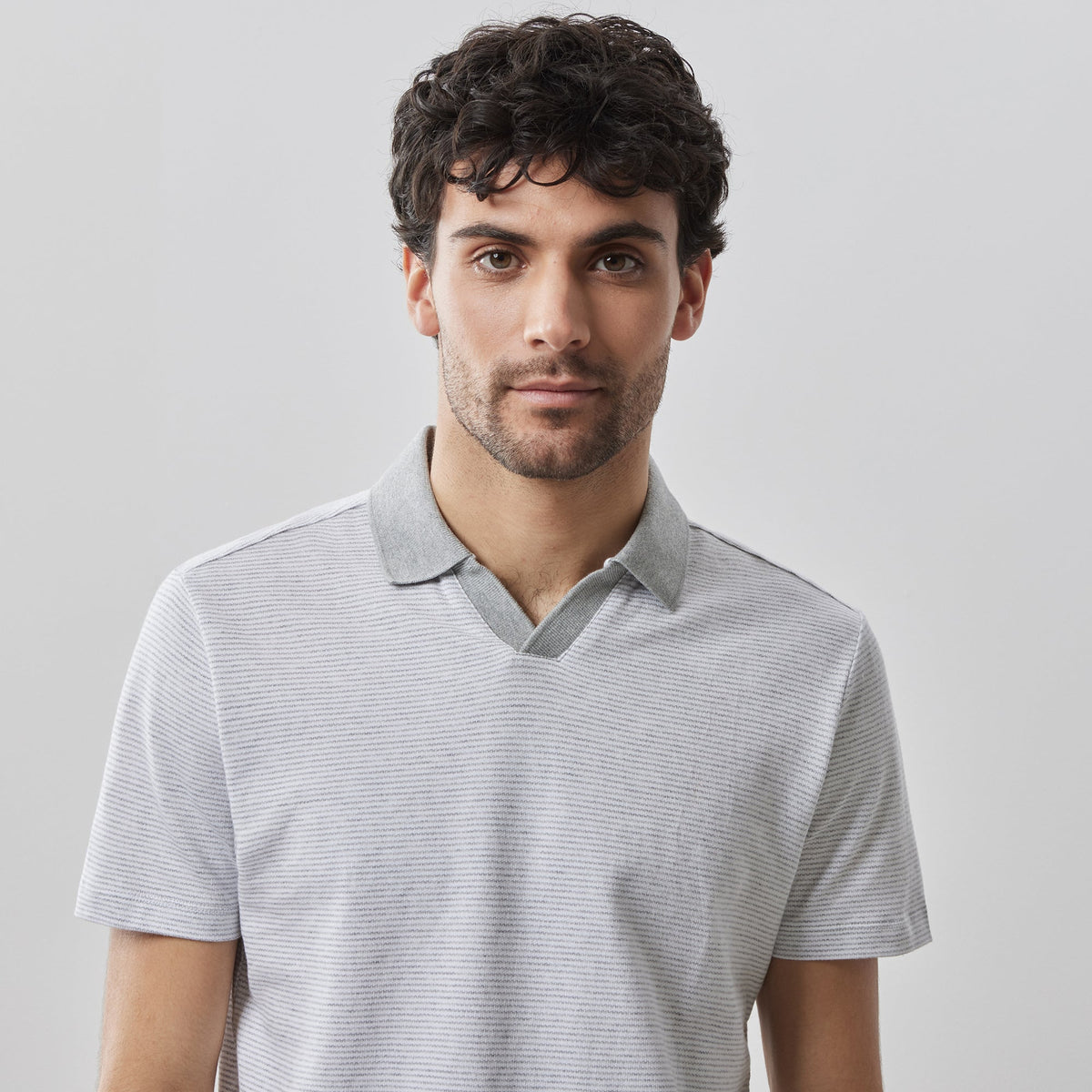 Polo col ouvert pour homme par Robert Barakett | Fitch RB41064 GREY | Machemise.ca, vêtements mode pour hommes