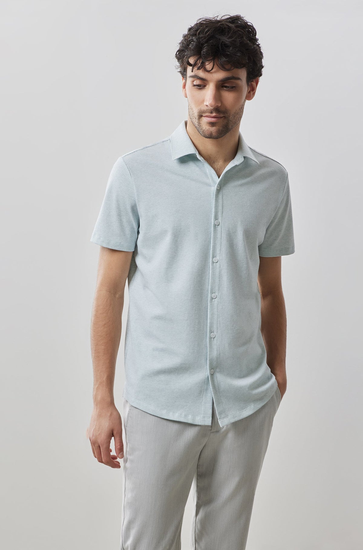 Chemise manches courtes en Knit pour homme par Robert Barakett | Keyes RB41090 TEAL1 | Machemise.ca, vêtements mode pour hommes