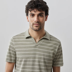 Polo col ouvert pour homme par Robert Barakett | Meyer RB41105 OLIVE | Machemise.ca, vêtements mode pour hommes