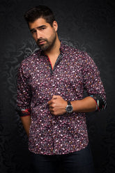 Chemise manches longues pour homme par Au Noir | SALVATORE Bourgogne/burgundy | Machemise.ca, inventaire complet de la marque Au Noir