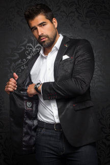Veston pour homme par Au Noir | WILLIAM_JACQUARD Gris Noir/black | Machemise.ca, inventaire complet de la marque Au Noir